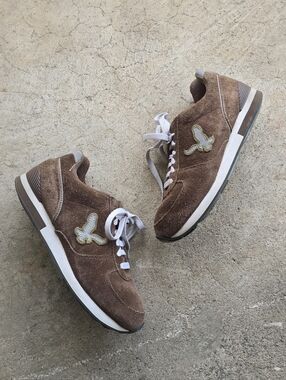 VTG American Eagle Women's 8 Shoes Brown Suede Jogger Low Y2K Sneakers